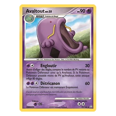 Avaltout 72/146 : Joyau Peu commune (Brillante) de l'extension Pokémon Diamant & Perle Éveil des Légendes