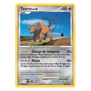 Carte Tauros - Peu commune (Brillante) de Pokémon Diamant & Perle Éveil des Légendes 74/146