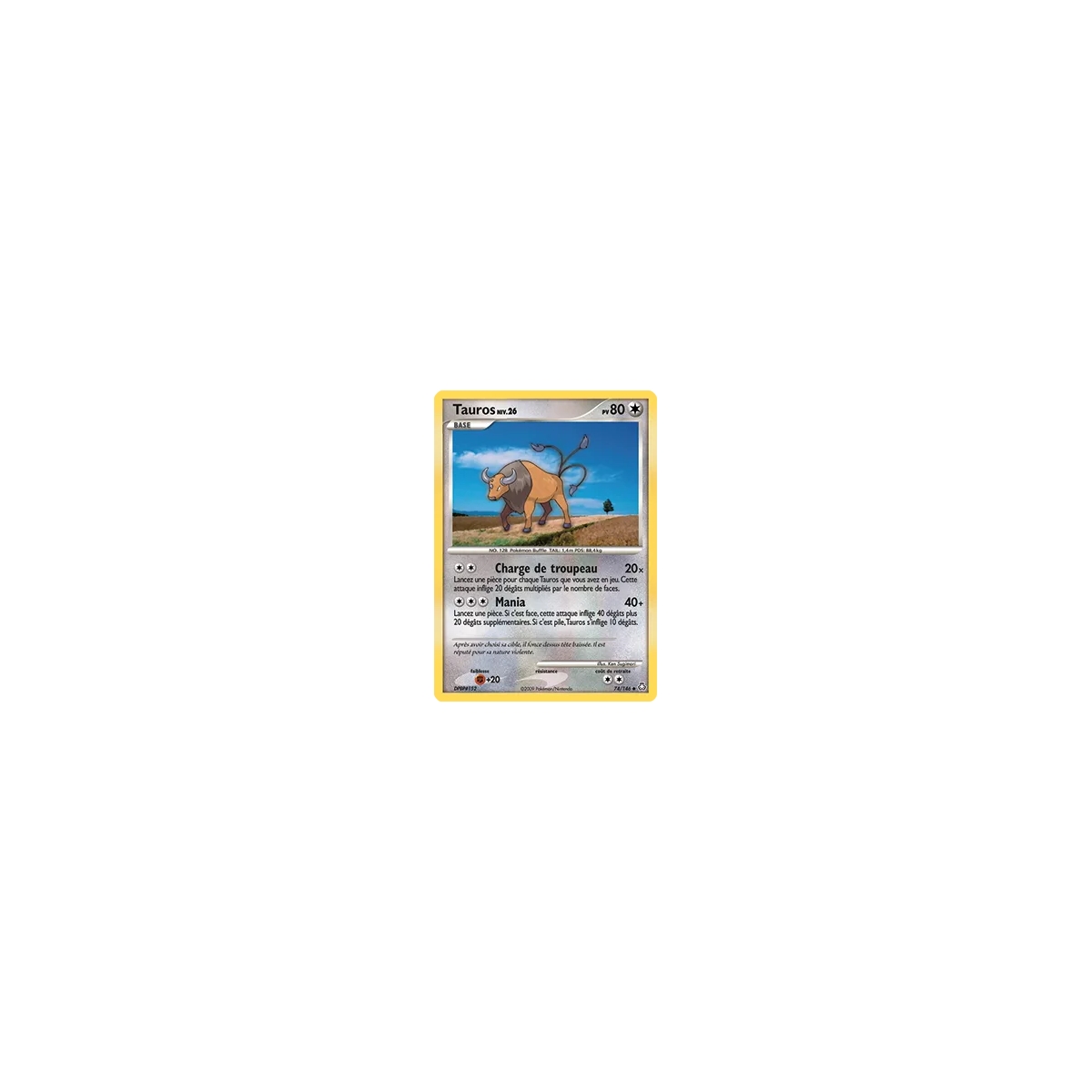 Carte Tauros - Peu commune (Brillante) de Pokémon Diamant & Perle Éveil des Légendes 74/146