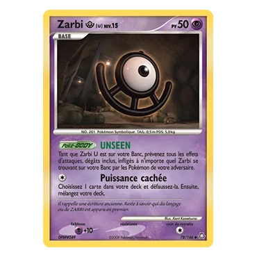 Carte Zarbi U - Peu commune (Brillante) de Pokémon Diamant & Perle Éveil des Légendes 78/146