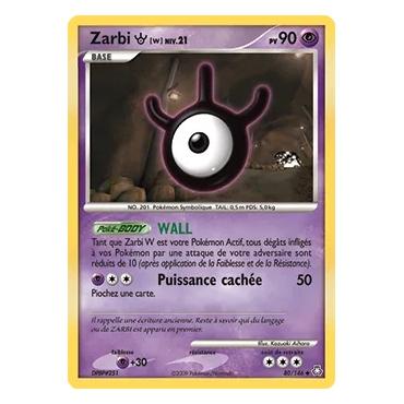 Découvrez Zarbi W, carte Peu commune (Brillante) de la série Diamant & Perle Éveil des Légendes