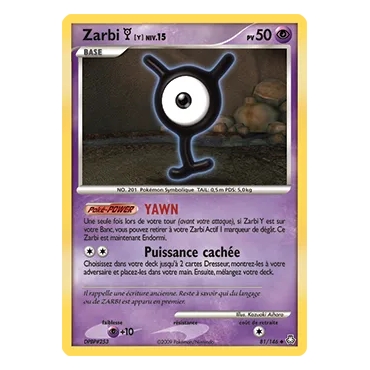Carte Zarbi Y - Peu commune (Brillante) de Pokémon Diamant & Perle Éveil des Légendes 81/146