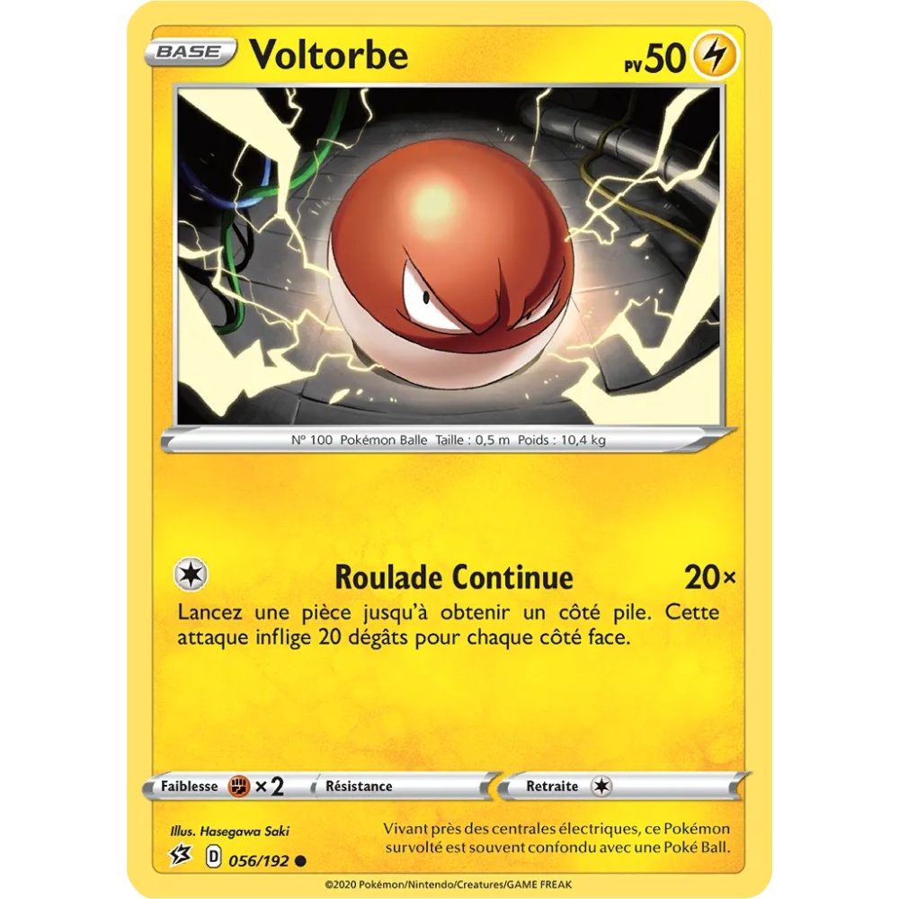 Carte Voltorbe - Commune (Brillante) de Pokémon Épée et Bouclier Clash des Rebelles 056/192
