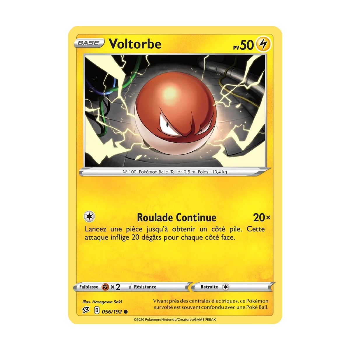 Carte Voltorbe - Commune (Brillante) de Pokémon Épée et Bouclier Clash des Rebelles 056/192