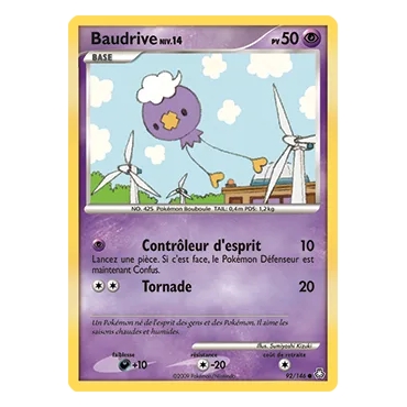 Baudrive 92/146 : Joyau Commune (Brillante) de l'extension Pokémon Diamant & Perle Éveil des Légendes