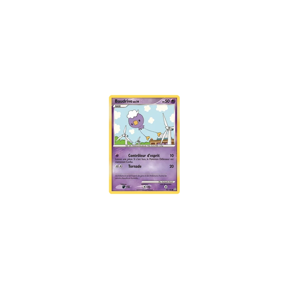 Baudrive 92/146 : Joyau Commune (Brillante) de l'extension Pokémon Diamant & Perle Éveil des Légendes