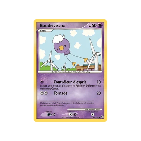 Baudrive 92/146 : Joyau Commune (Brillante) de l'extension Pokémon Diamant & Perle Éveil des Légendes