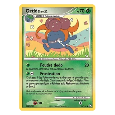Ortide 96/146 : Joyau Commune (Brillante) de l'extension Pokémon Diamant & Perle Éveil des Légendes