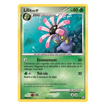 Carte Lilia - Commune (Brillante) de Pokémon Diamant & Perle Éveil des Légendes 105/146