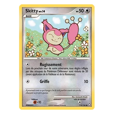 Découvrez Skitty, carte Commune (Brillante) de la série Diamant & Perle Éveil des Légendes