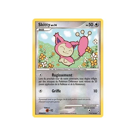 Découvrez Skitty, carte Commune (Brillante) de la série Diamant & Perle Éveil des Légendes