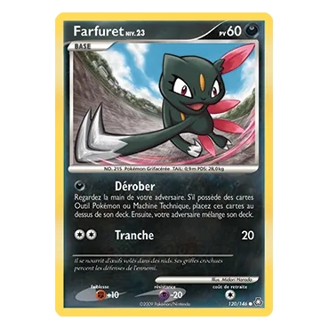 Farfuret 120/146 : Joyau Commune (Brillante) de l'extension Pokémon Diamant & Perle Éveil des Légendes