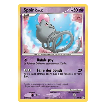 Découvrez Spoink, carte Commune (Brillante) de la série Diamant & Perle Éveil des Légendes