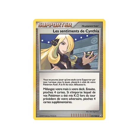 Les sentiments de Cynthia 131/146 : Joyau Peu commune (Brillante) de l'extension Pokémon Diamant & Perle Éveil des Légendes