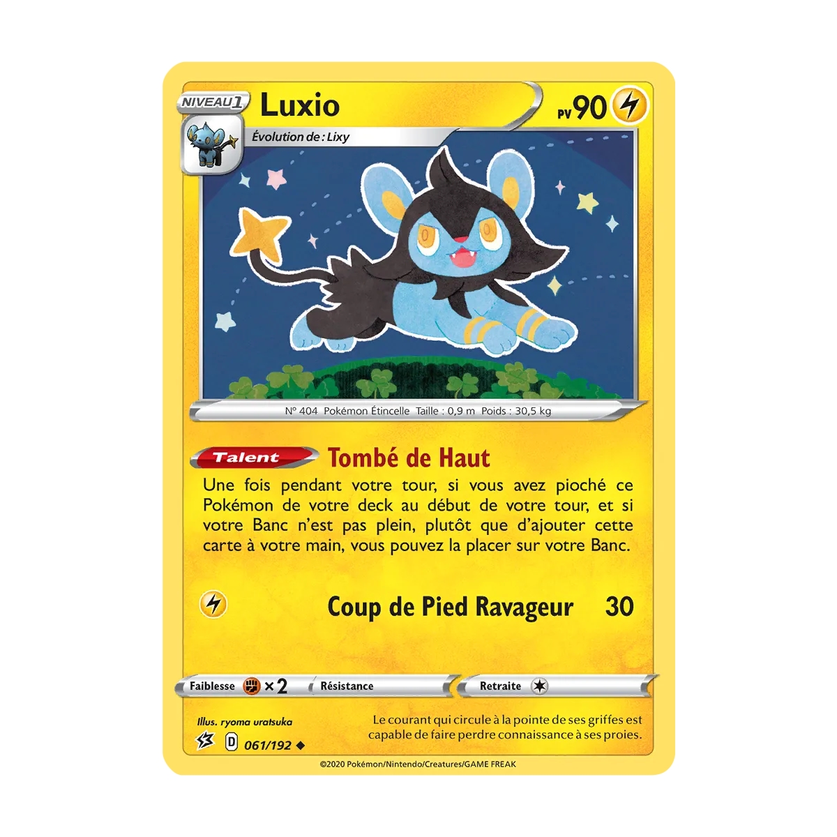 Luxio 061/192 : Joyau Peu commune (Brillante) de l'extension Pokémon Épée et Bouclier Clash des Rebelles