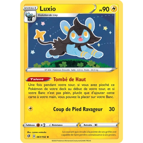 Luxio 061/192 : Joyau Peu commune (Brillante) de l'extension Pokémon Épée et Bouclier Clash des Rebelles