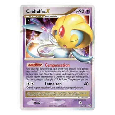 Carte Créhelf NIV.X - Holographique rare NIV.X de Pokémon Diamant & Perle Éveil des Légendes 146/146
