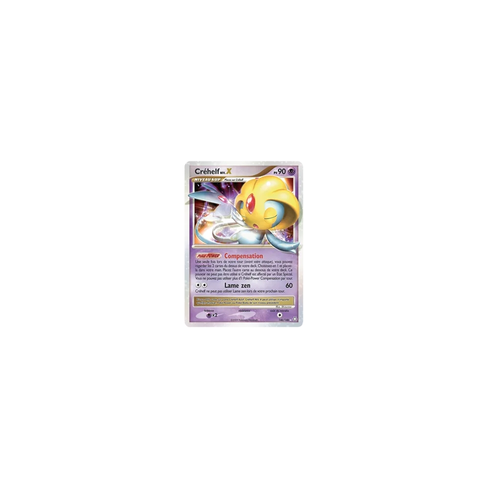 Carte Créhelf NIV.X - Holographique rare NIV.X de Pokémon Diamant & Perle Éveil des Légendes 146/146