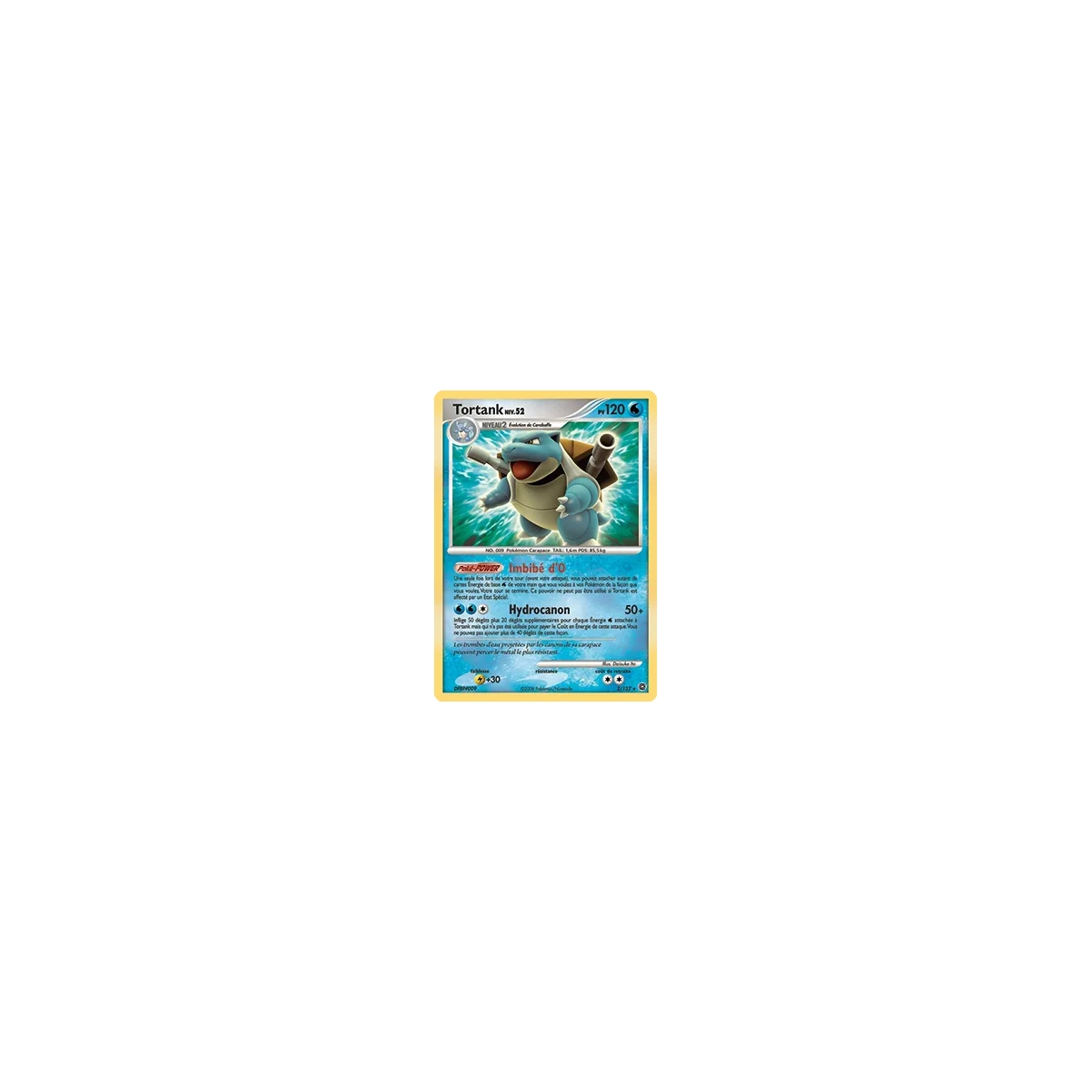 Carte Tortank - Holographique rare de Pokémon Diamant & Perle Merveilles Secrètes 2/132