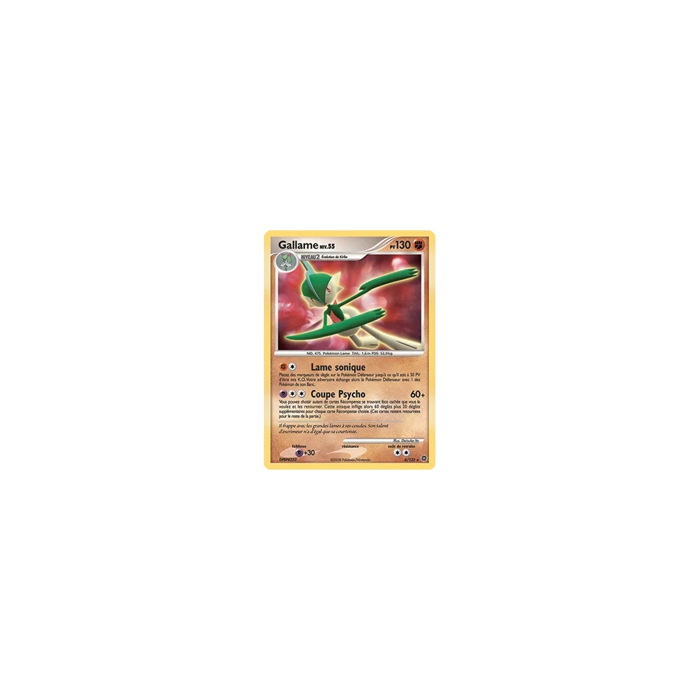 Gallame 6/132 : Joyau Holographique rare de l'extension Pokémon Diamant & Perle Merveilles Secrètes