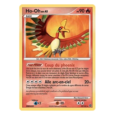 Découvrez Ho-Oh, carte Holographique rare de la série Diamant & Perle Merveilles Secrètes