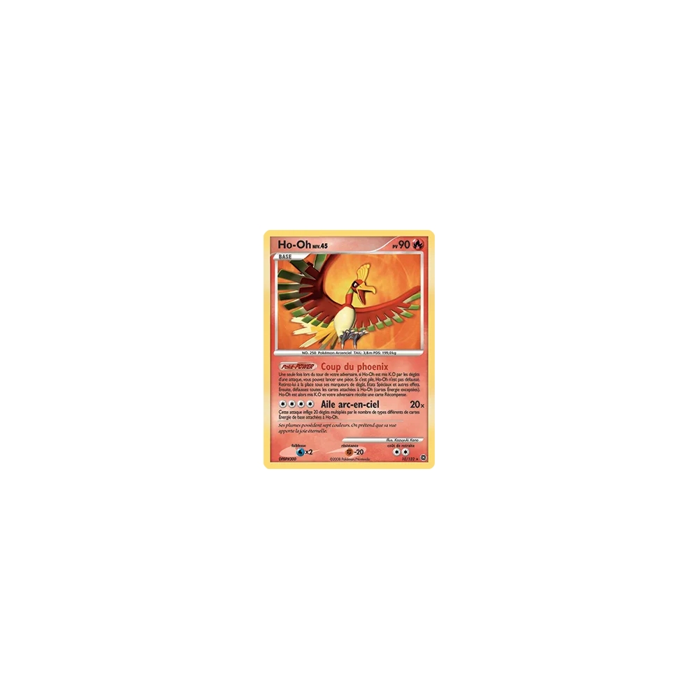 Découvrez Ho-Oh, carte Holographique rare de la série Diamant & Perle Merveilles Secrètes