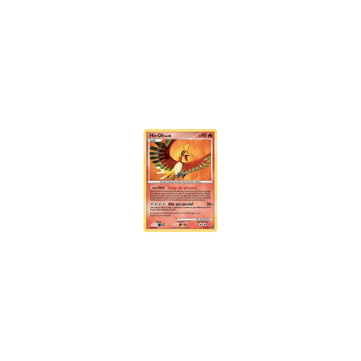 Découvrez Ho-Oh, carte Holographique rare de la série Diamant & Perle Merveilles Secrètes