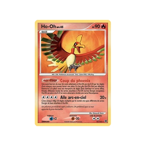 Découvrez Ho-Oh, carte Holographique rare de la série Diamant & Perle Merveilles Secrètes