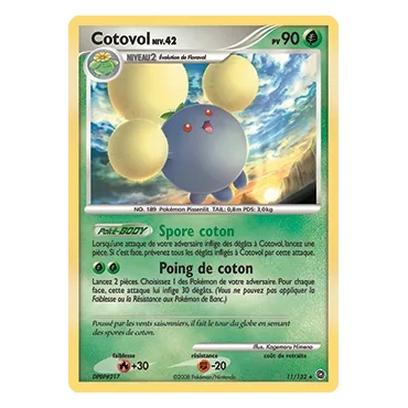 Carte Cotovol - Holographique rare de Pokémon Diamant & Perle Merveilles Secrètes 11/132