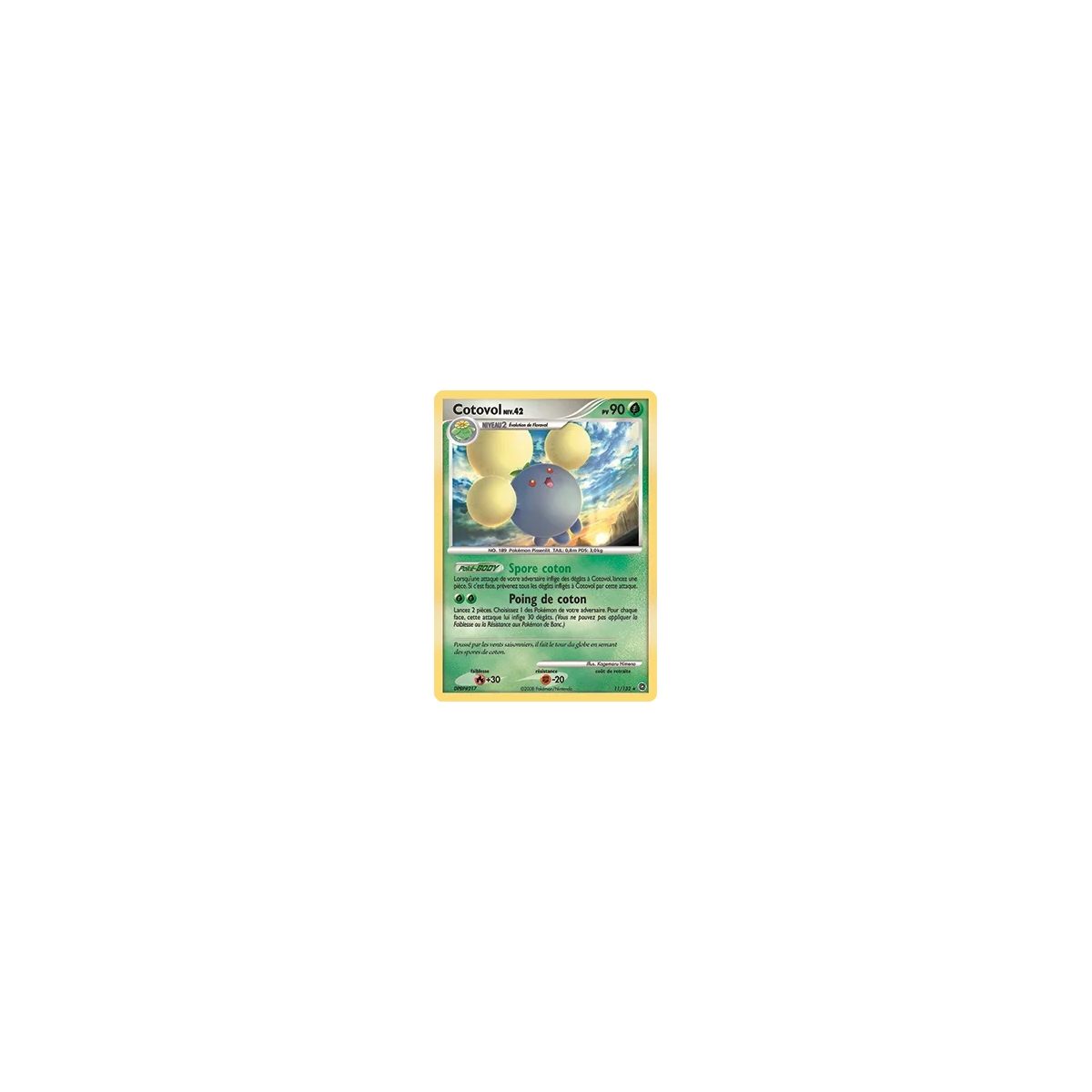 Carte Cotovol - Holographique rare de Pokémon Diamant & Perle Merveilles Secrètes 11/132