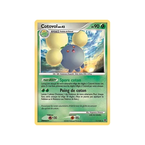 Carte Cotovol - Holographique rare de Pokémon Diamant & Perle Merveilles Secrètes 11/132