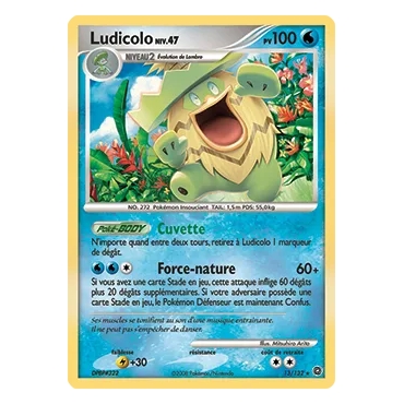 Ludicolo 13/132 : Joyau Holographique rare de l'extension Pokémon Diamant & Perle Merveilles Secrètes