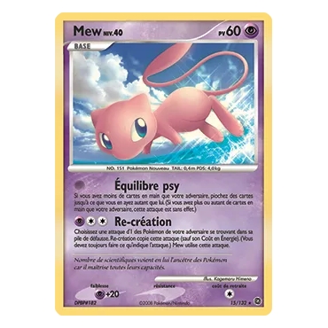 Carte Mew - Holographique rare de Pokémon Diamant & Perle Merveilles Secrètes 15/132