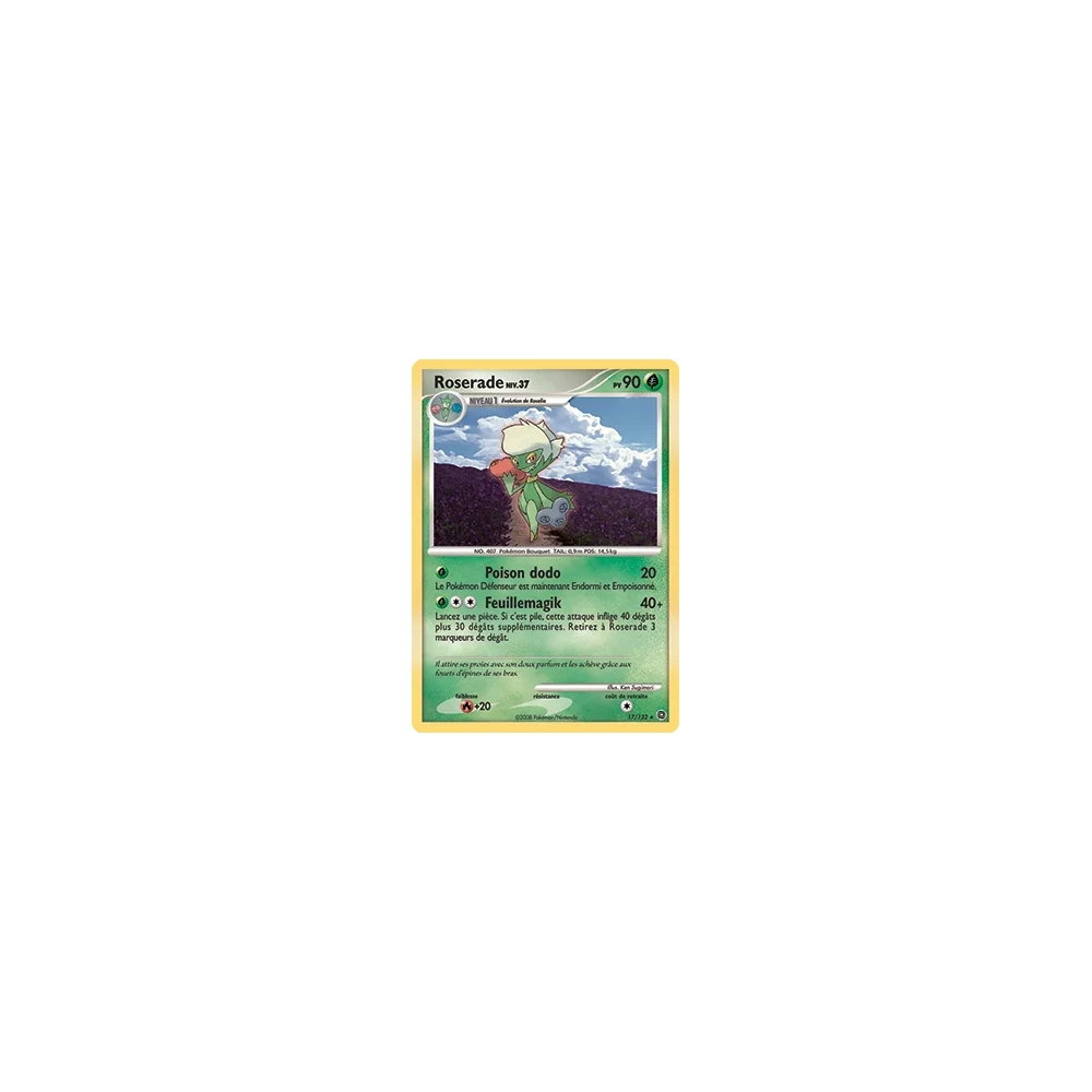 Carte Roserade - Holographique rare de Pokémon Diamant & Perle Merveilles Secrètes 17/132