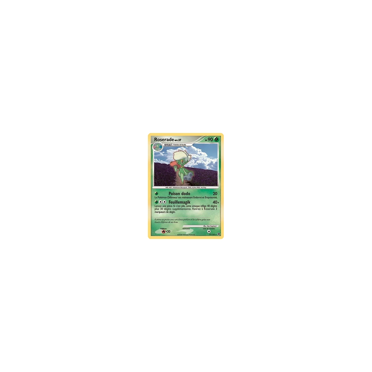 Carte Roserade - Holographique rare de Pokémon Diamant & Perle Merveilles Secrètes 17/132