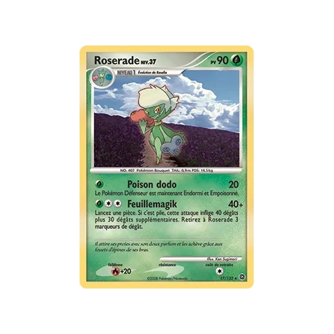 Carte Roserade - Holographique rare de Pokémon Diamant & Perle Merveilles Secrètes 17/132