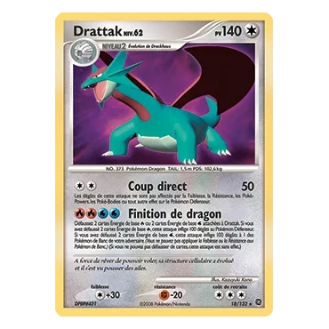 Drattak 18/132 : Joyau Holographique rare de l'extension Pokémon Diamant & Perle Merveilles Secrètes