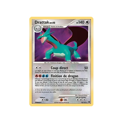 Drattak 18/132 : Joyau Holographique rare de l'extension Pokémon Diamant & Perle Merveilles Secrètes