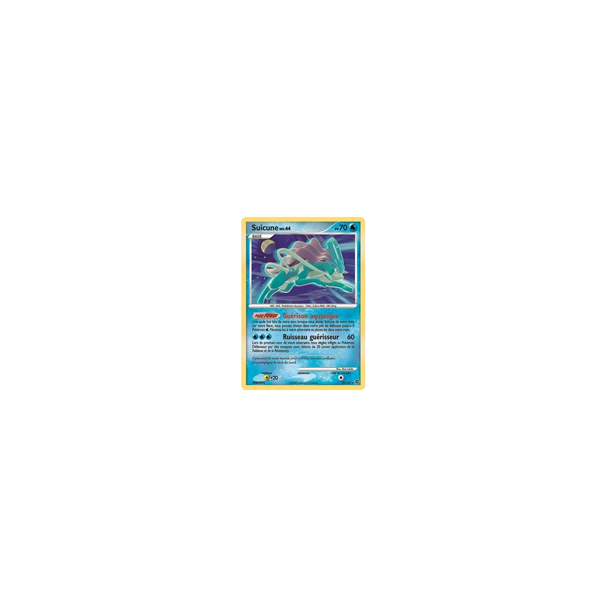 Suicune 19/132 : Joyau Holographique rare de l'extension Pokémon Diamant & Perle Merveilles Secrètes