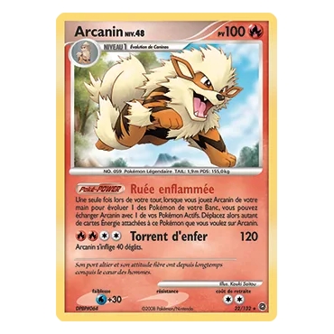 Arcanin 22/132 : Joyau Rare (Brillante) de l'extension Pokémon Diamant & Perle Merveilles Secrètes