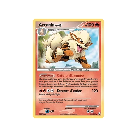 Arcanin 22/132 : Joyau Rare (Brillante) de l'extension Pokémon Diamant & Perle Merveilles Secrètes