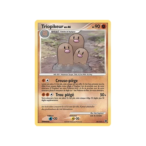 Triopikeur 24/132 : Joyau Rare (Brillante) de l'extension Pokémon Diamant & Perle Merveilles Secrètes