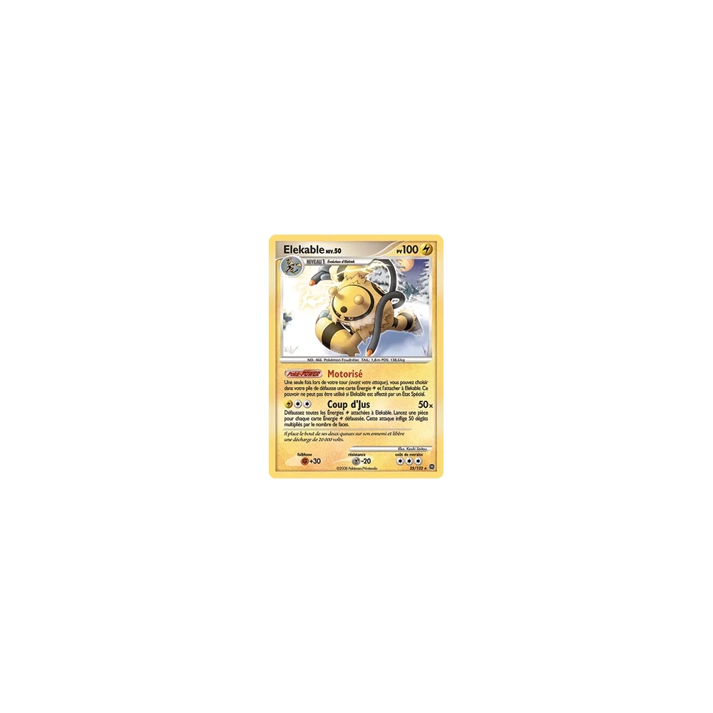 Elekable 25/132 : Joyau Rare (Brillante) de l'extension Pokémon Diamant & Perle Merveilles Secrètes