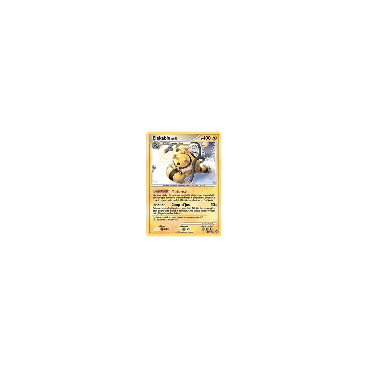 Elekable 25/132 : Joyau Rare (Brillante) de l'extension Pokémon Diamant & Perle Merveilles Secrètes