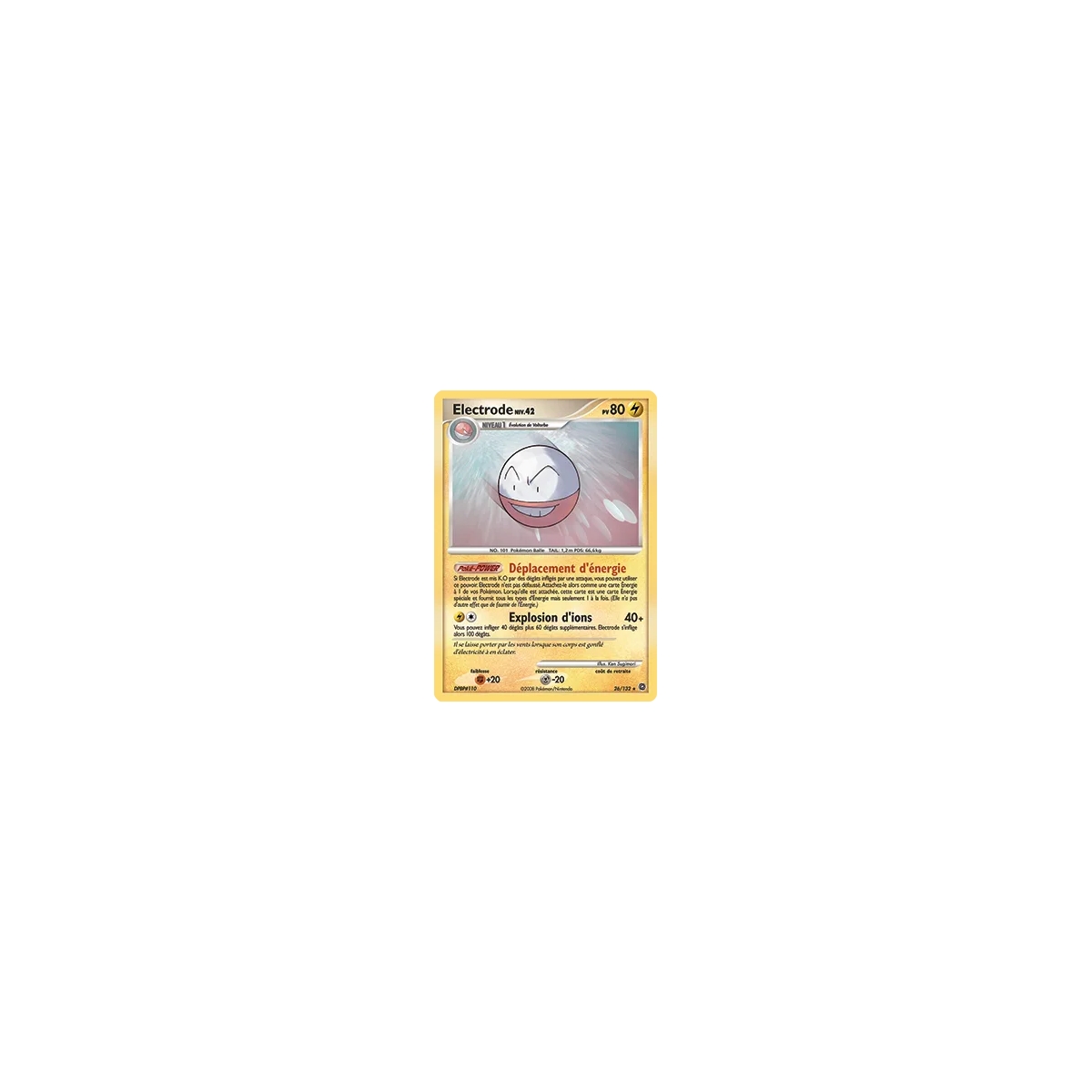 Carte Electrode - Rare (Brillante) de Pokémon Diamant & Perle Merveilles Secrètes 26/132