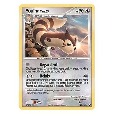 Découvrez Fouinar, carte Rare (Brillante) de la série Diamant & Perle Merveilles Secrètes