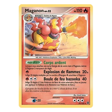 Carte Maganon - Rare (Brillante) de Pokémon Diamant & Perle Merveilles Secrètes 31/132