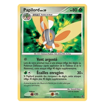 Découvrez Papilord, carte Rare (Brillante) de la série Diamant & Perle Merveilles Secrètes