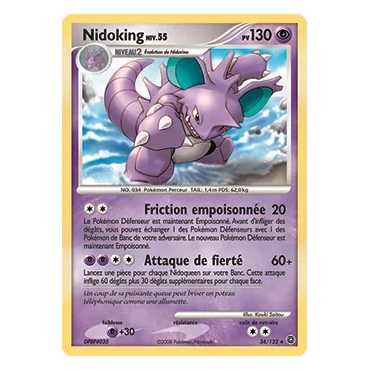 Découvrez Nidoking, carte Rare (Brillante) de la série Diamant & Perle Merveilles Secrètes