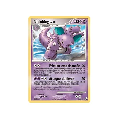 Découvrez Nidoking, carte Rare (Brillante) de la série Diamant & Perle Merveilles Secrètes